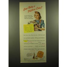 1947 Pyrex Ware Ad - recipe for Ginger Picture Cake