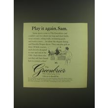 1974 The Greenbrier Resort Ad - Play it again, Sam.