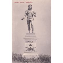 Marienlyst Hamlets Statue Denmark Helsingor Old Postcard