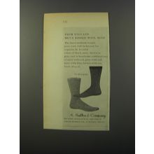 1953 A. Sulka Socks Ad - From England.. Men's Ribbed Wool Hose