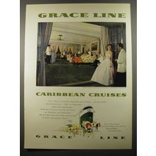 1954 Grace Line Cruise Ad - Grace Line Caribbean Cruises