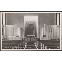 Interior, St Matthew's Church, Millbrook, Jersey, c1950s - RA Series RP Postcard