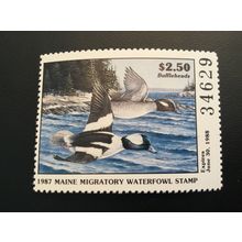 ICOLLECTZONE US 1987 Maine ME4 Single Duck Stamp VF NH
