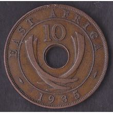 1935 Kenya (East Africa) 10 Cents Coin