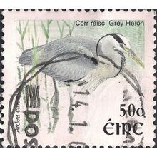 EIRE, BIRDS, Grey Heron, white 2002, 50c, #3