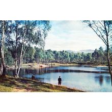 Fisherman At Loch Puladdern Vintage 1970s Scottish Scotland Postcard