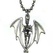 18 inch Chain Necklace with a Evil Winged Skeleton