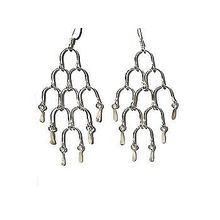 Sterling Silver Loop Water Fall Multi Dangle Earrings