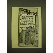 1918 The St. James Hotel Ad - The St. James Philadelphia Walnut at 13th