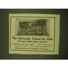 1918 The University School for Girls Ad - Chicago