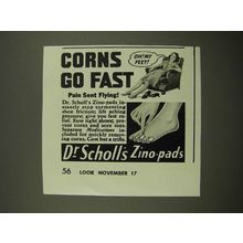 1942 Dr. Scholl's Zino-Pads Ad - Corns Go Fast