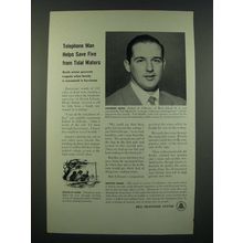 1956 Bell Telephone Ad - Helps Save Five From Tidal Waters