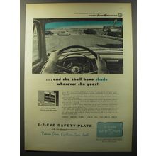 1953 Libbey Owens Ford E-Z-Eye Safety Plate Glass Ad - and she shall have shade