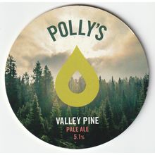 UNUSED KEG CLIP FRONT - POLLY'S BREW CO (WALES) - VALLEY PINE PALE ALE