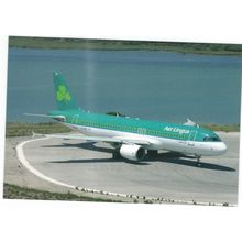 AIRBUS A320 AIRCRAFT AER LINGUS AT CORFI AIRPORT. CARD NO FP183