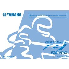 YAMAHA FZS10Y(C) OWNERS MANUAL MOTORCYCLE 106 PAGES IN ENGLISH