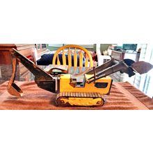 Old Vintage Original TonkaYellow Bulldozer/Backhoe 13" Long 1970s