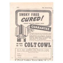 Smoky Chimney COLT COWL by W H COLT LTD. SURREY : Original Vintage 1956 Advert