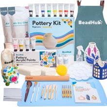 Pottery Kit for Beginners, 4.4Lbs Air Dry Clay for Adults with Sculpting Tools,