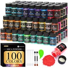 Mica Powder ，100 Colors - 10G/Bottle of Natural Pigment for Epoxy Resin，Lip Glos