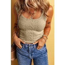 Apricot Textured U Neck Slim Fit Sweater Vest