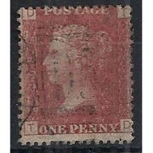 1858 SG43 1d Red Plate 208 Fine Used Check Letters "TD".