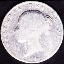 1845 Great Britain 1 Half Crown (2 & Half Shillings) Silver Coin