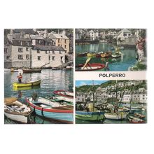 POLPERRO, multi-view unused postcard. by John Hinde =