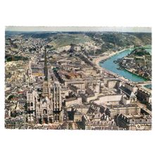 airial view of ROUEN, FRANCE unused postcard =