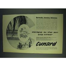 1958 Cunard Cruise Ad - Escape to the sun this winter