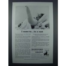 1958 Hartford Insurance Ad - Came to In a Cast