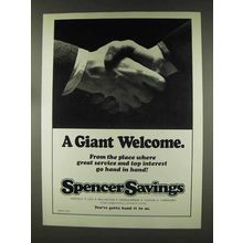 1977 Spencer Savings Ad - A Giant Welcome