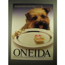 1987 Oneida Apples & Twigs Tray Ad - Obedience School is No Match