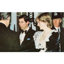 Charles & Diana at 10 Downing Street Policeman Postcard