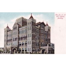 BISN Co's Offices Bombay Antique Postcard