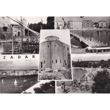 Zadar Croatia Boats Beach Hotels Bridge Vintage Real Photo Postcard