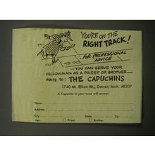 1968 The Capuchins Ad - You're on the right track! For Professional advice