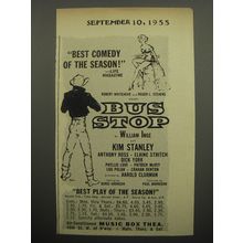 1955 Bus Stop Play Ad - Best comedy of the season!