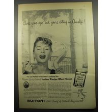 1955 Buitoni Meat Sauce Ad - Close your eyes and you're eating in Amalfi