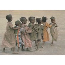 Ethiopian Children Chain Dancing Koso Feeding Centre Postcard