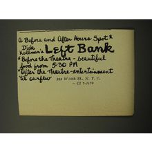 1959 Left Bank Club Ad - A before and after hours spot Dick Collmar's Left Bank