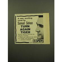 1959 St. Martin's Book Advertisement - Turn again Tiger by Samuel Selvon