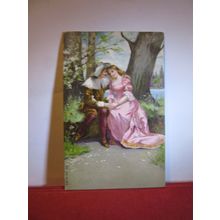 LOVERS, ROMANCE used antique postcard 1904 pm =