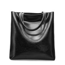 Women Genuine Leather Large Work Tote Bag Womens Travel Shoulder Bag Black