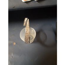 womens solid metal bracelet with hinge, white gems none missing