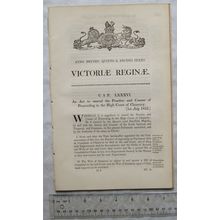 1852 Act of Parliament: Practice & Course of Proceeding High Court of Chancery