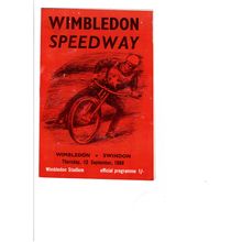 Wimbledon 1968 v Swindon speedway programme