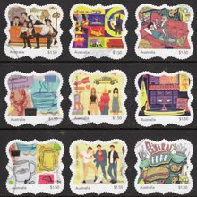 2024: FRIENDS, 30 YEARS ANNIVERSARY, SET OF 9 USED SELF-ADHESVE MY STAMPS. 2