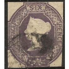 1847 SG60 6d Purple Embossed Cut Square Good/Fine Used ..