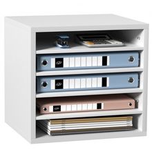Literature Organizers, 5 Compartments Office Mailbox with Adjustable Shelves...
